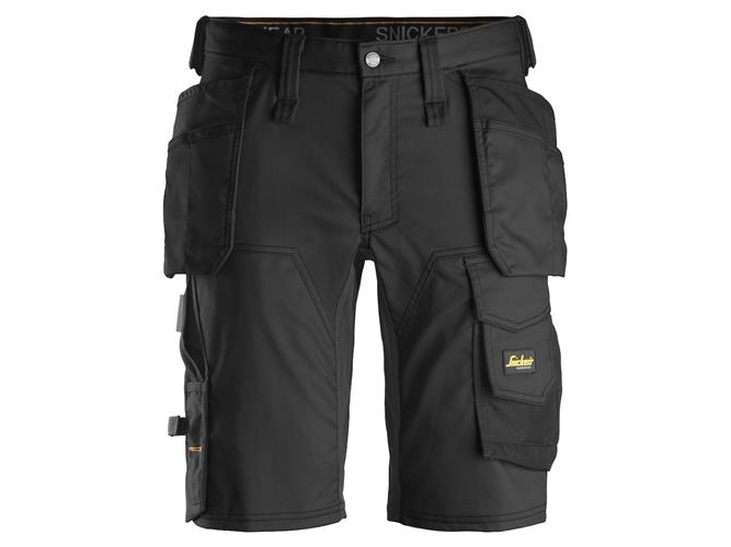 Snickers shorts 6141 med hylsterlommer, stretch, sort str. 46 | Kläder & Säkerhet - Arbetskläder - Shorts | GameStuff