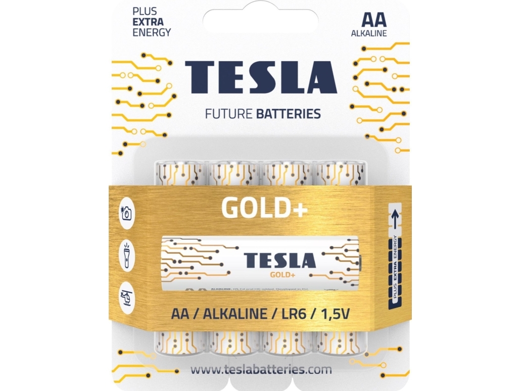 TESLA TESLA GOLD Alkaliparistot AA (LR06, lyijykynä, läpipainopakkaus) 4kpl