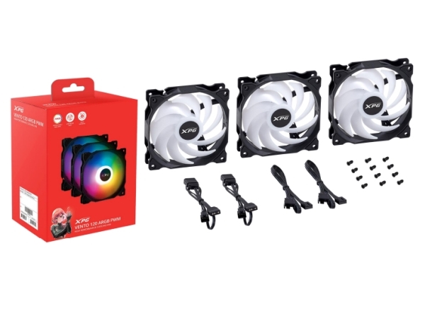 Xpg Vento 120 Argb Pwm, Ventilator, 12 Cm, 300 Rpm, 1850 Rpm, Schwarz