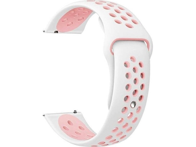 Beline Urrem 20Mm Sport Silicone Hvid/Pink (Hvid/Pink Box)