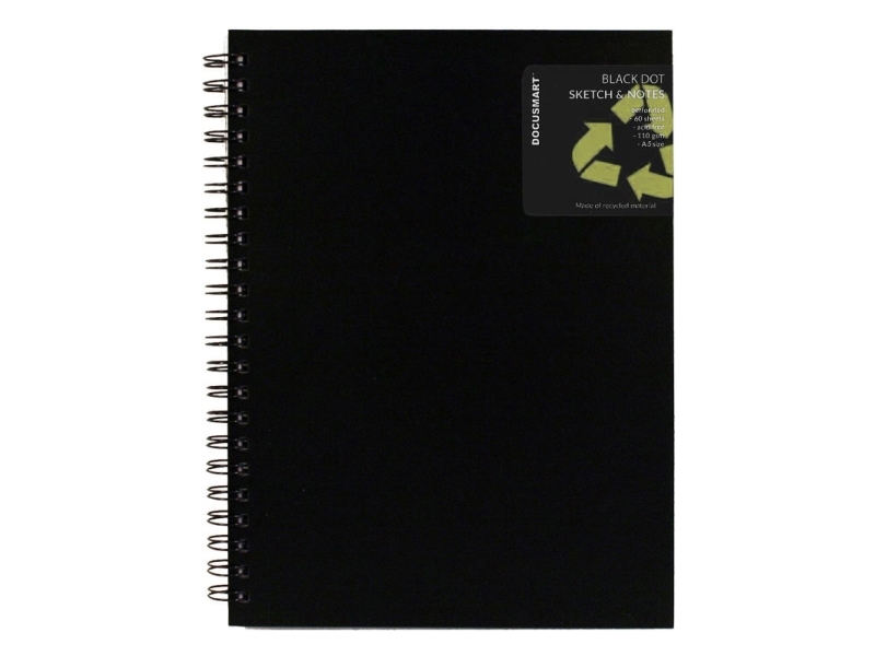 Skitseblok A5 Med PP Front Sort