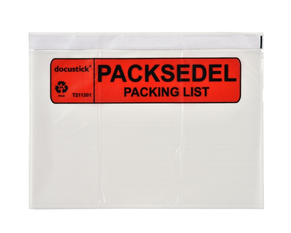 Følgeseddellomme C4 Med Tryk 500st
