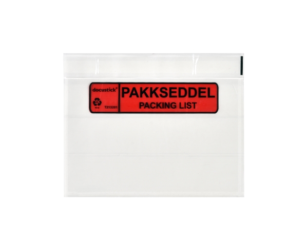 Følgeseddellomme C6 Med Tryk 1000st DK/EN