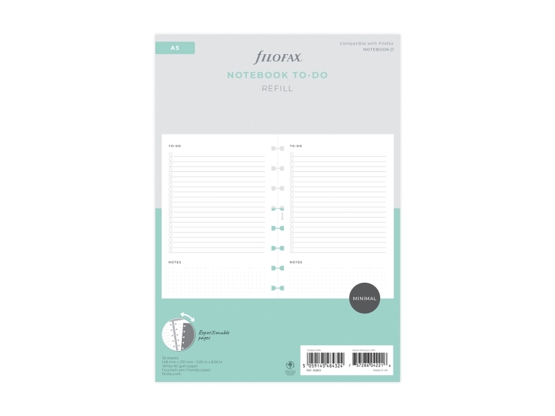 Filofax To-Do Notizbuch Nachfüllpackung A5