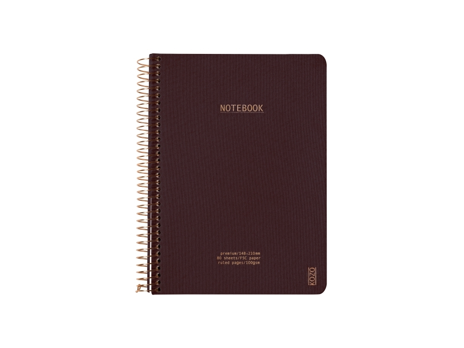 Anteckningsbok KOZO A5 Premium Coffee linjärt 80 sidor 100g - (6 st.) | Papper & Emballage - Block & Post-It - Block | GameStuff