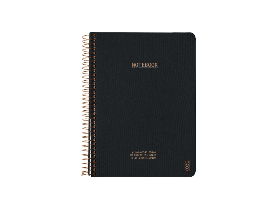 KOZO Anteckningsbok A5 Premium Svart - (6 st.) | Papper & Emballage - Block & Post-It - Block | GameStuff