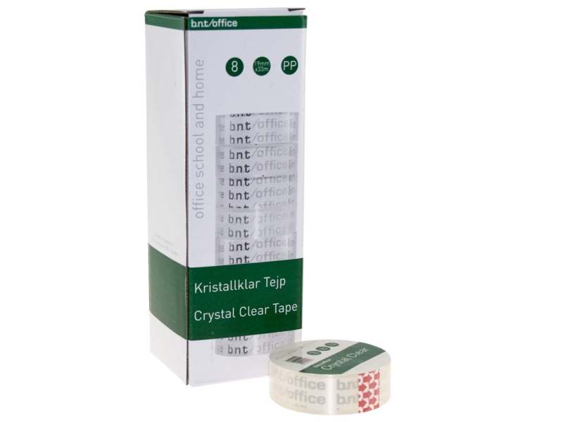 Kristalklar tejp 33 m x 19 mm PP - (8 st.) | Kontorsmaterial - Lim - Övriga | GameStuff