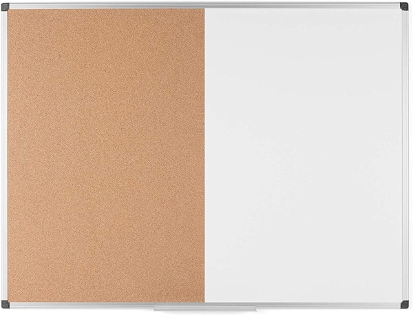 Pinnwand Combi Whiteboard/Kork Aluminiumrahmen 90X60cm