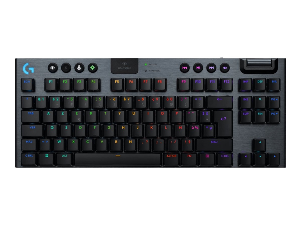 Logitech G G915 X Lightspeed, Verkabelt & Kabellos, Usb + Rf Wireless + Bluetooth, Mechanischer Switch, Azerty, Led, Schwarz