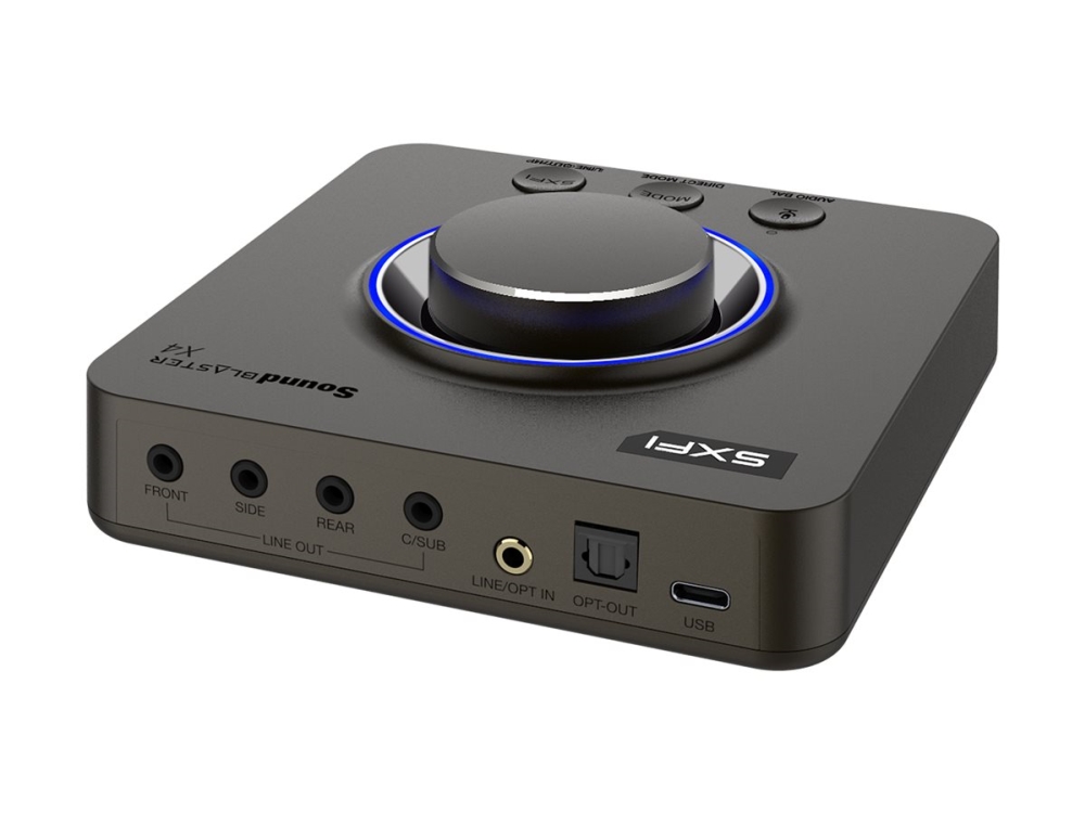 Creative Sound Blaster X4 Lydkort - 7.1 Surround, USB-C, DAC, Super X-Fi (Kompatibel med PS5/PS4/Nintendo Switch)