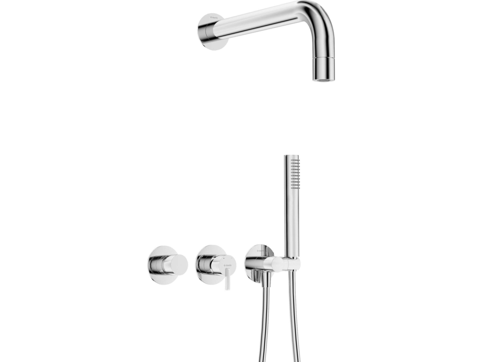 deante Deante infälld dusch med handdusch - med horisontell blandare | VVS Artiklar - Badrum - Duschblandare och termostatblandare | GameStuff