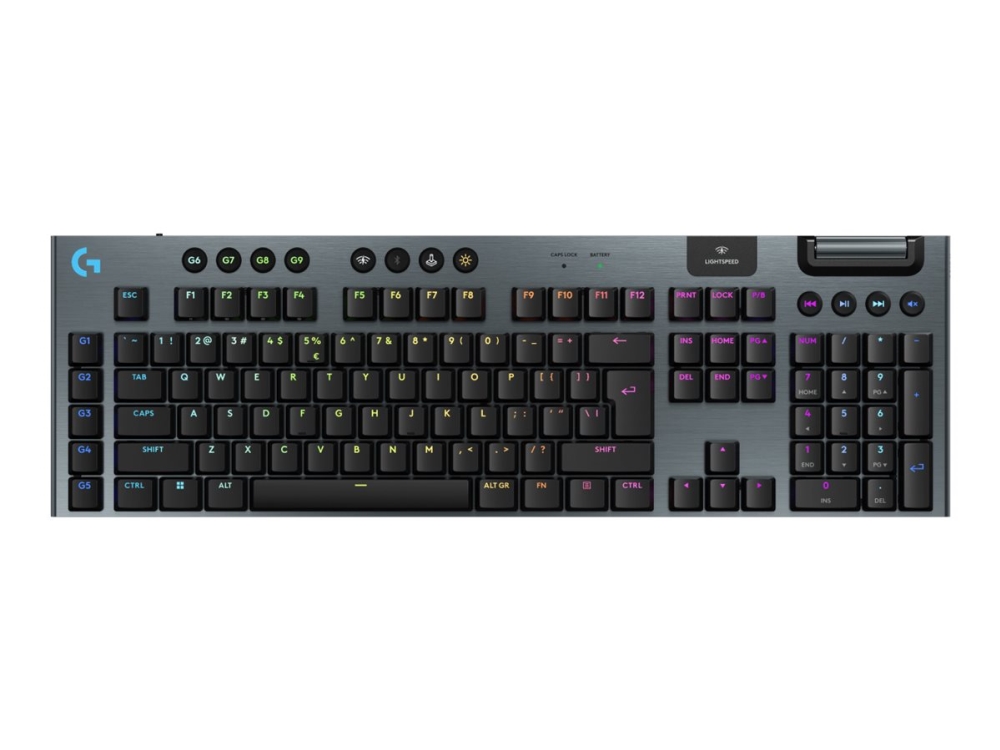 Logitech G G915 X Tastatur Lightspeed Bagbelyst Trådløs Bluetooth 5.0 2.4 Ghz Usb Qwerty Us International Tastkontakt: Gl Tactile