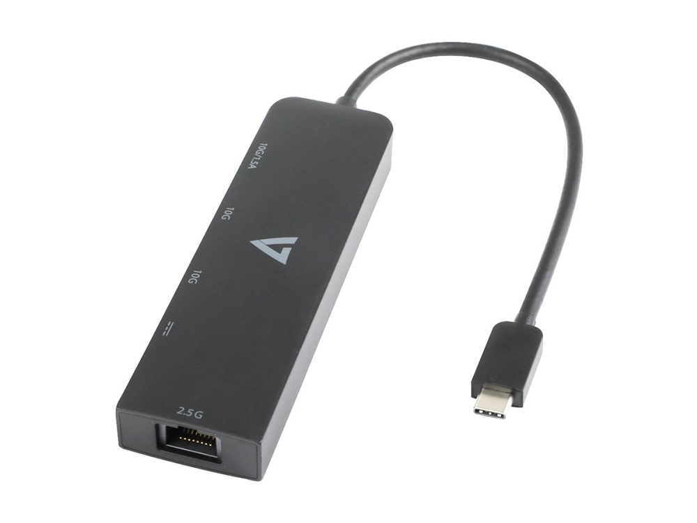 V7 Usb-C To Ethenet 2.5G Adapter Rj-45 Network Hub Dongle 3Xusb-A - Adapter - Digital/Daten (V7ucrj25ghub-Blk)