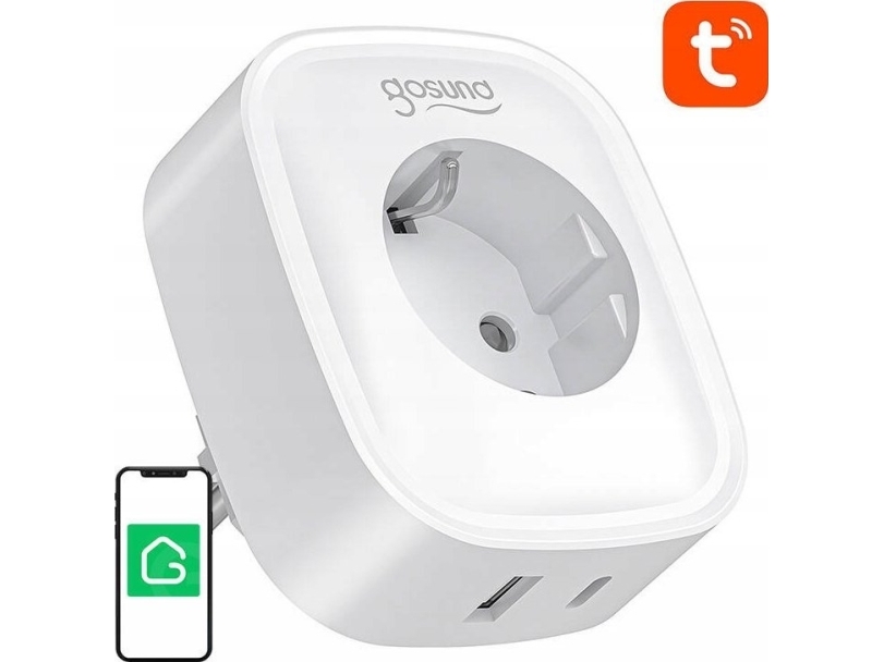 Gosund SP6 16A USB-C 20W Tuya smart WiFi/Bluetooth lizdas | Smarta hem - Elektriska apparater för smarta hem - Smarta kontakter | GameStuff