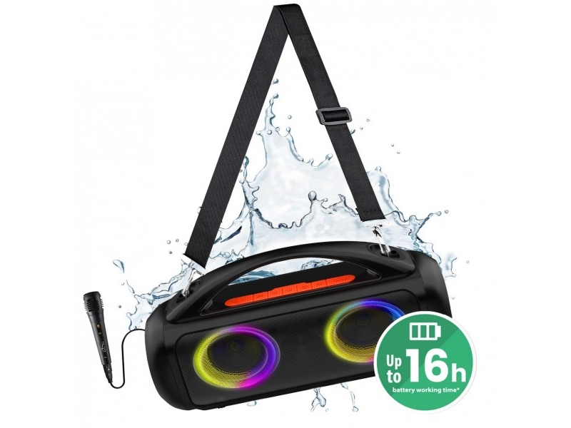 Media-Tech Power Audio Pro - Premium Bluetooth 5.3/Tws-Lautsprecher Mit Karaoke. 60 W Rms / 1200 W Pmpo. Fm-Radio, Mp3, Usb. Lithium-Ionen-Akku (Bis