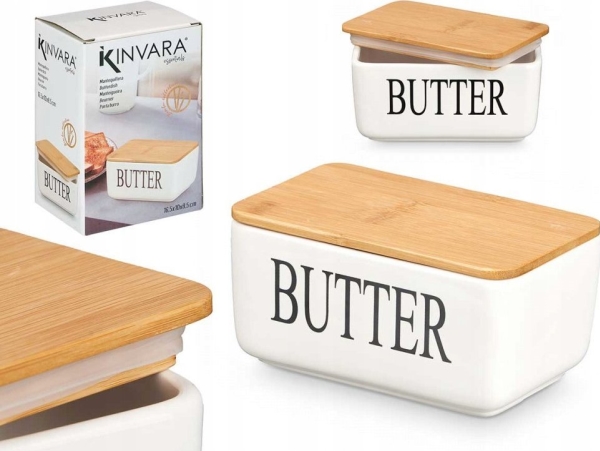 Kinvara Butterdose Aus Keramik Mit Aufschrift Butter, 10 X 16,5 X 8,5 Cm