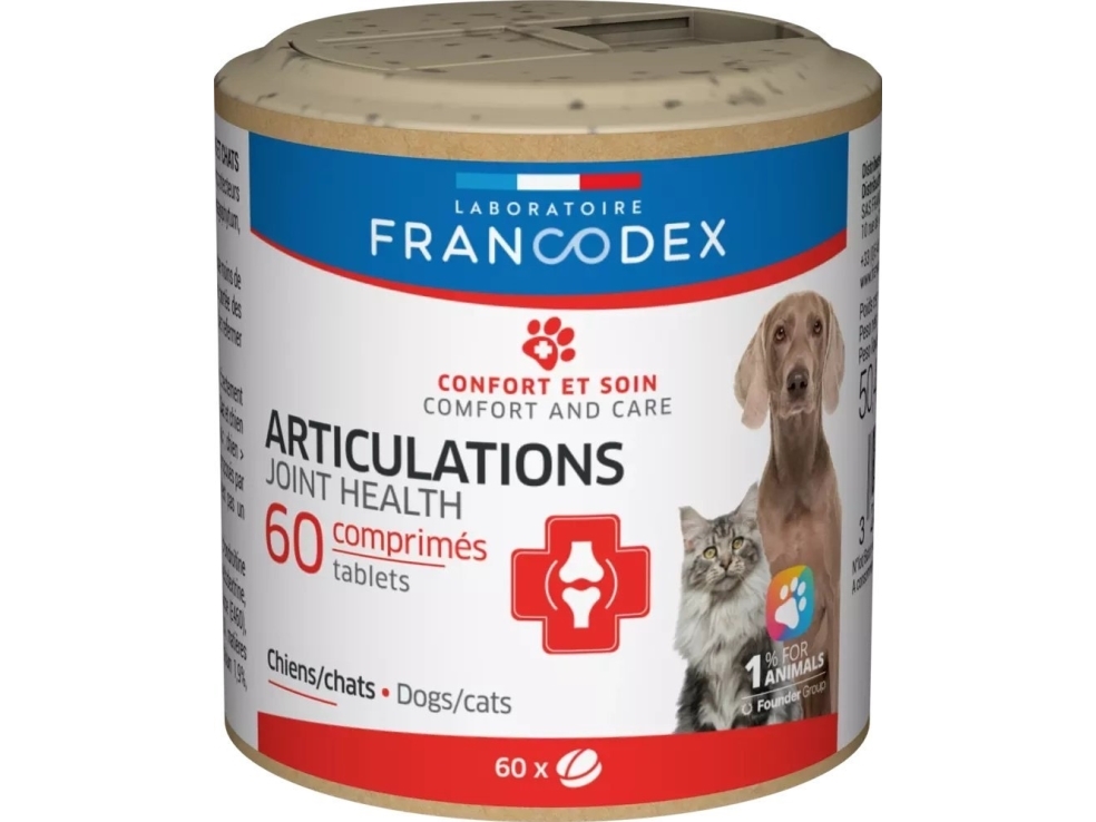 Francodex FRANCODEX Sundt ledtilskud til hunde og katte 60 tabs.