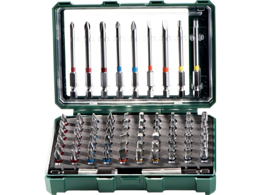 Metabo Bit Box Sp, 69 Stk, Hexadecimal (Britisk), Phillips, Stjerneskruetrækker, Åbning, Torx, Ph 1,Ph 2,Ph 3, Pz 1,Pz 2,Pz 3, 4,6 Mm, T10,T15,T20h,T
