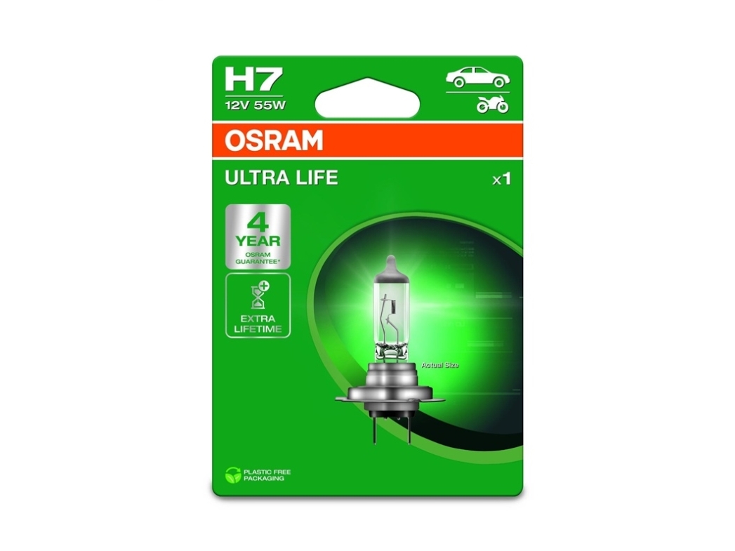 Osram Automotive 4062172395205 halogen lyskilde Ultra Life H7 55 W 12 V | Bilvård & Biltillbehör - Belysning - H7 Billampor | GameStuff