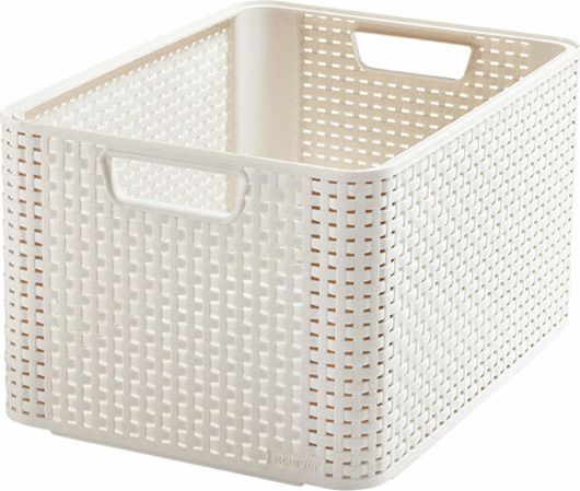 Curver 205851 Rattan Stil Opbevaring L Anden Generation Polypropylen Elfenben