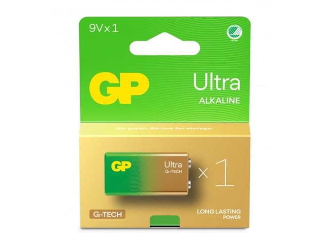 Gp Batteries Ultra Alkaline Gp1604au, Engångsbatteri, 9V, Alkalisk, 9 V, 1 Styck, Cd (Kadmium), Hg (Kvicksilver)