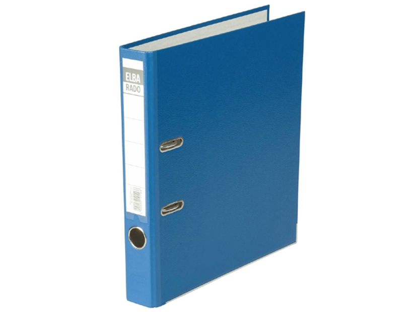 ELBA mappe rado brillant, rygbredde: 50 mm, blå DIN A4, omslag udvendigt/indvendigt af akrylatraffineret (10414 BL)