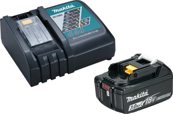 Makita Batteripakke 1Xbl1830b+1Xdc18rc, Batteri, Makita, Sort, Blå, 2 Stk