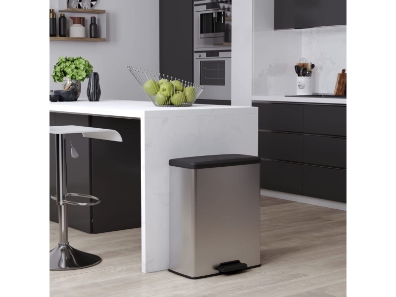 CURVER PEDAL WASTE BIN 65L /IML METALLIZED