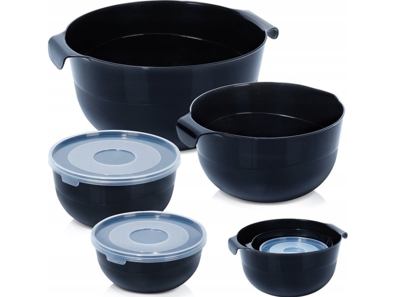 Vilde sekoituskulhot Sekoitusmylly kansien kanssa VILDE Keittiökulhot 6 el.