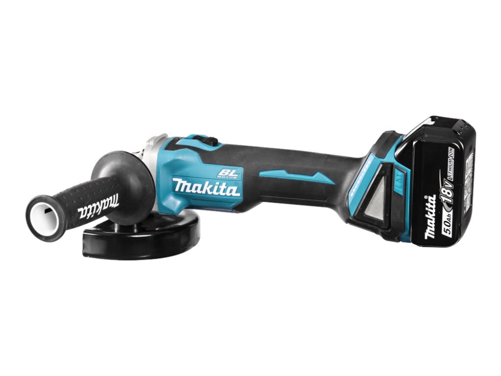 MAKITA 18V 125mm 2 x 5.0Ah LI-ION borstl&ouml;s vinkelslip MAKPAC DGA506RTJ