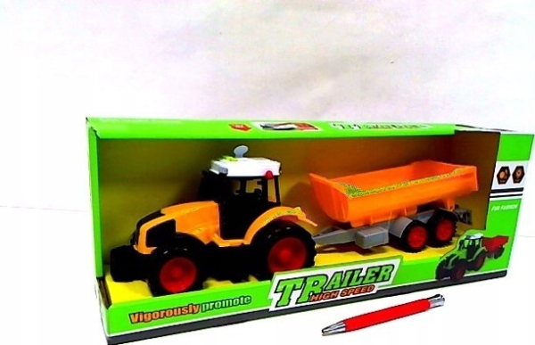 Gazelo traktor med trailer sæt sw/dzw 666-175C 01664