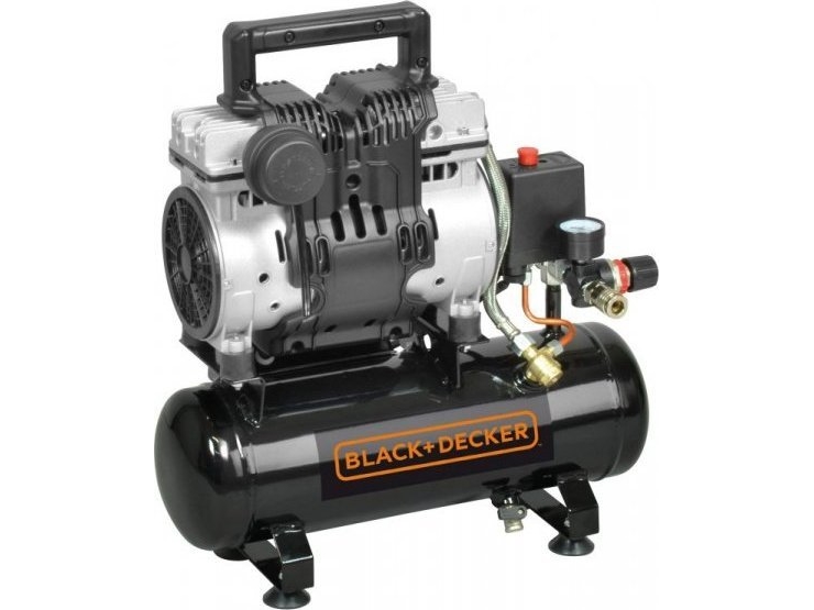 Bilkompressor Black&Decker Kompresor Bezolejowy Super Silent 6L 8 Bar (1 Stk.)