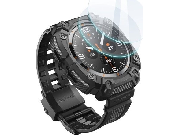 Supcase Etui Supcase Iblsn Armorbox & Tempered Glass 2 Pack Na Samsung Galaxy Watch Ultra 47 Mm Svart