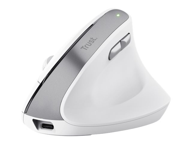 Trust Bayo Lodret Mus Ergonomisk Højrehåndet Optisk Knapper Trådløs Ghz Trådløs Modtager Usb Hvid