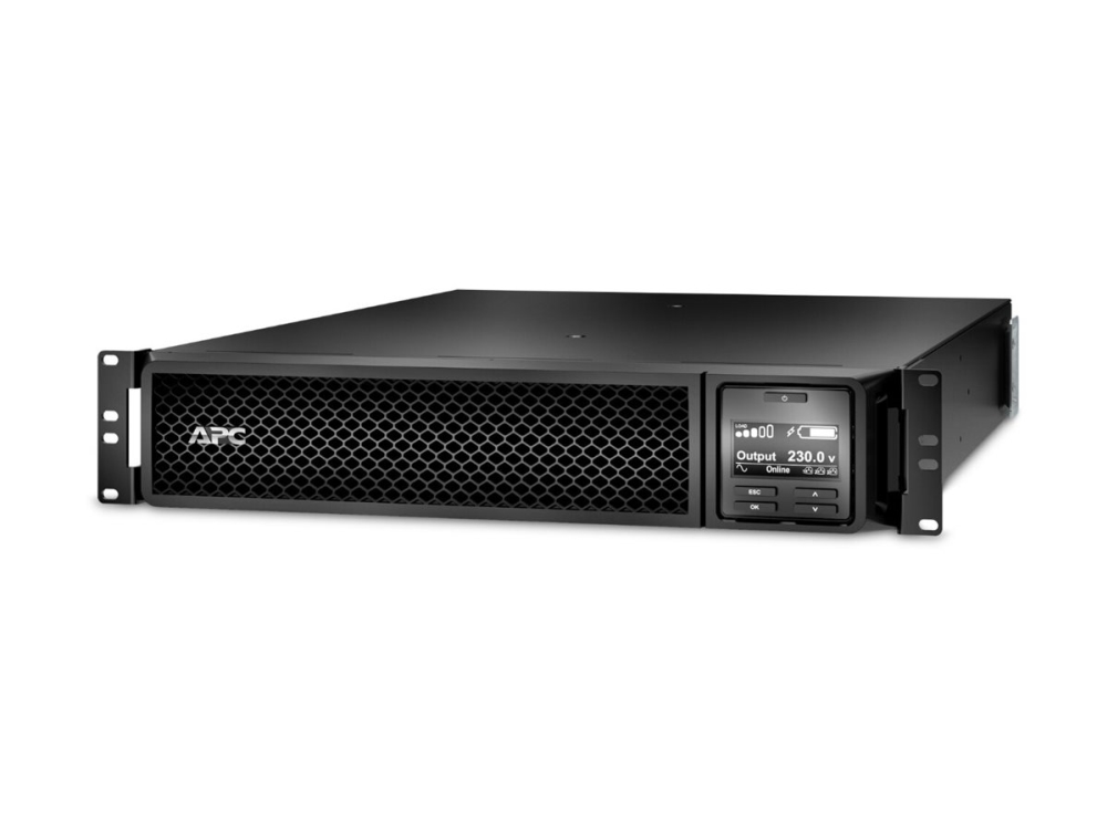APC Smart-UPS SRT 1000VA RM - UPS (rackversion) - AC 230 V - 1000 Watt - 1000 VA - RS-232, USB, Ethernet 10/100 - output-stikforbindelser: 6 - PFC - 2U - sort - med APC UPS Network Management Card AP9641