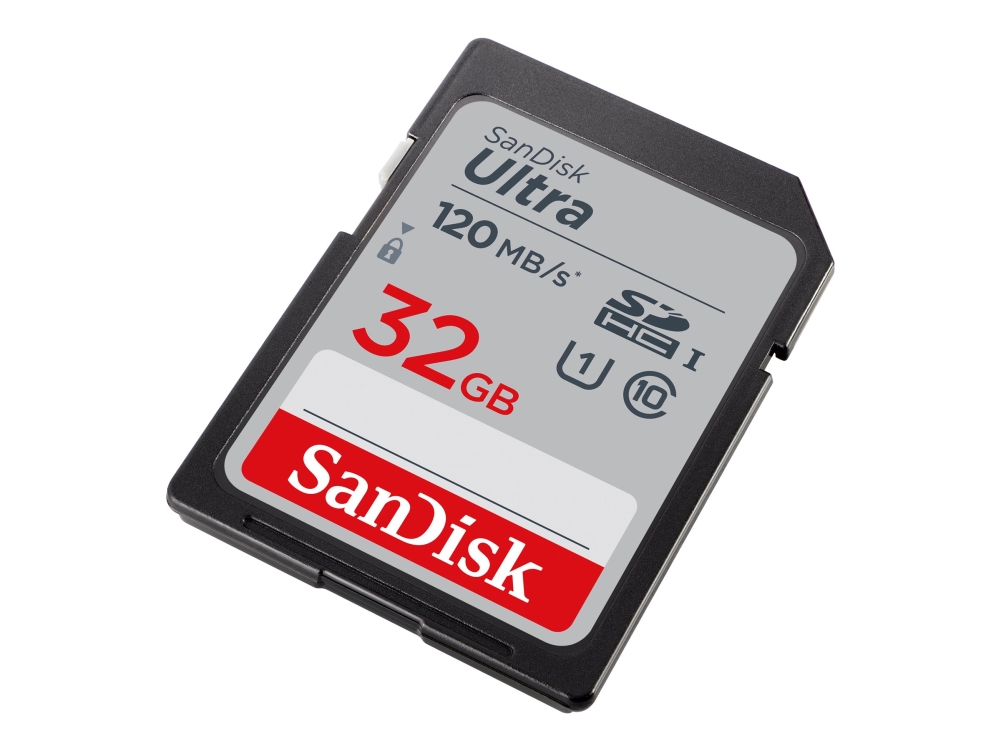SanDisk Ultra, 32 GB, SDHC, klasse 10, UHS-I, 120 MB/s, klasse 1 (U1)