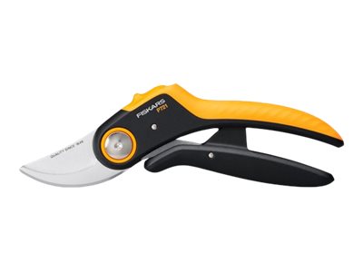 Fiskars Plus Powerlever Bypass Secateurs P721, Bypass, Aluminium, Schwarz, Orange, Stahl, Edelstahl, 210 Mm