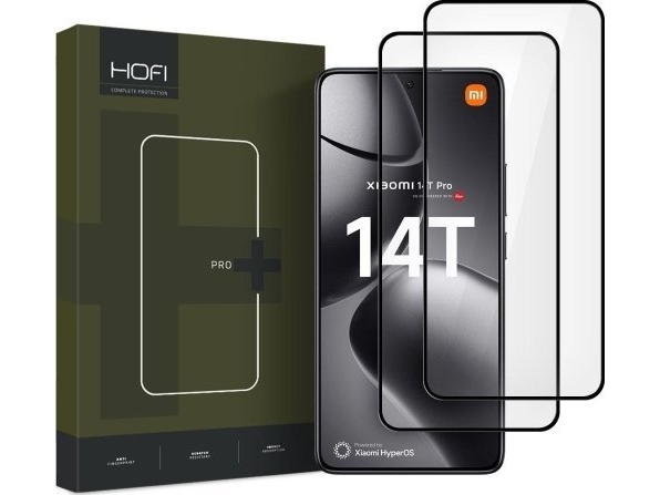 Hofi Glass Pro+ Xiaomi 14T / 14T Pro Schwarzes Gehärtetes Glas [2 Pack]