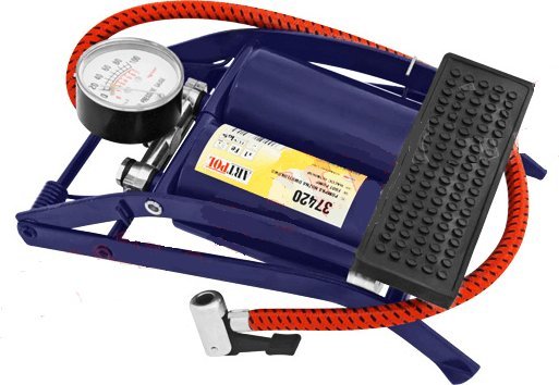 ARTPOL FODPUMPE MED DOBBELT STEMPEL OG TRYKMÅLER 37420