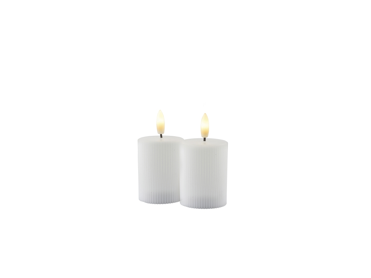 Sirius Smilla genopladelig mini bloklys - hvid - 2 stk