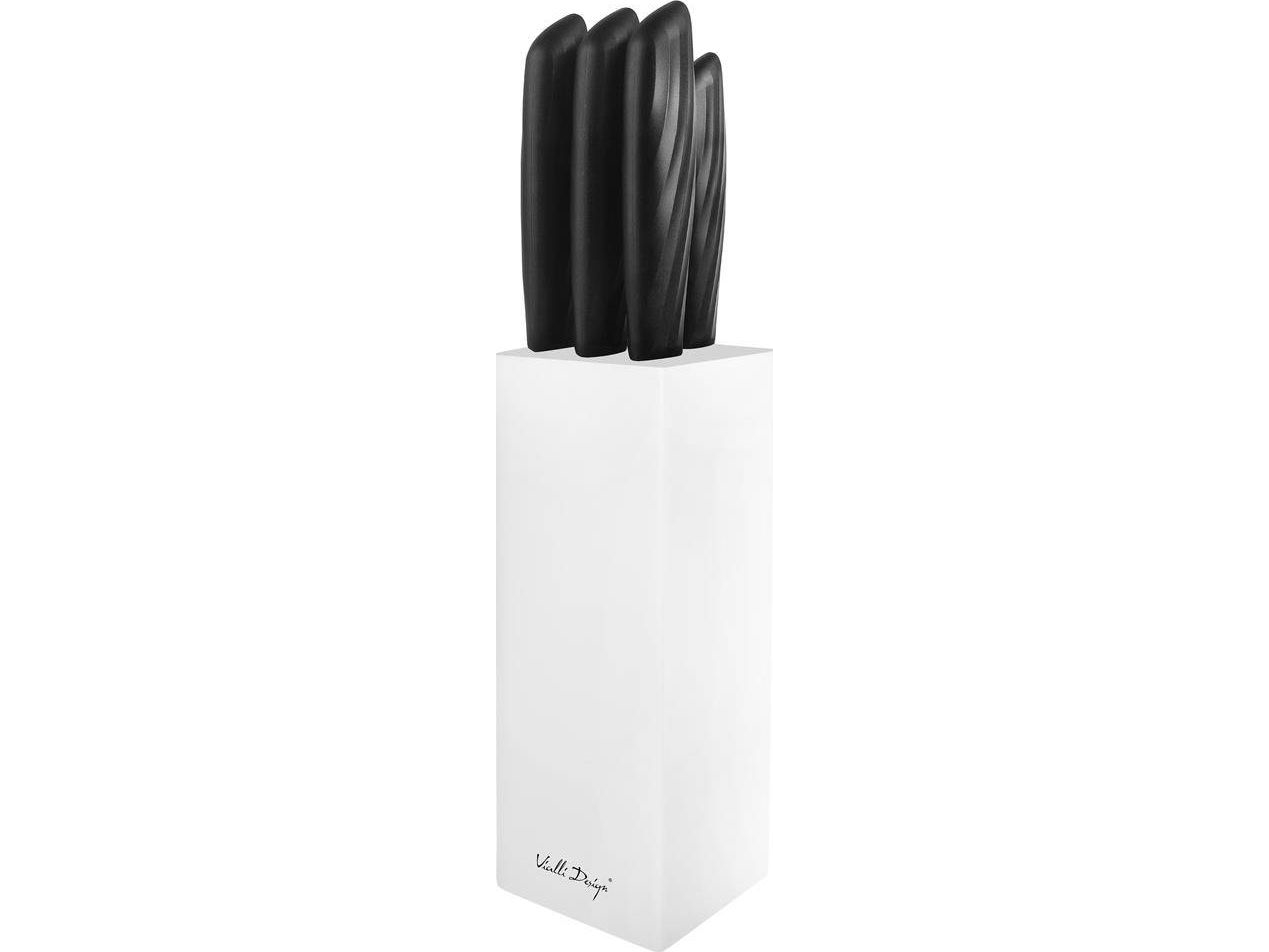 Vialli Design-knive i hvid blok 5 stk Caro 27978