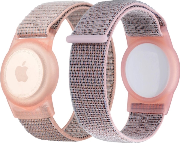 Mobile Origin Nylon-Schutzetui Mit Pinkem Band Für Apple Airtag