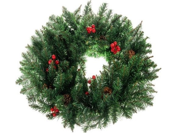 Ruhhy dekorativ julekrans til dør (60 cm)