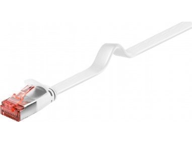 Triton Cat 6 Fladkabel, U/Ftp, Hvid – Kabellængde 1 M