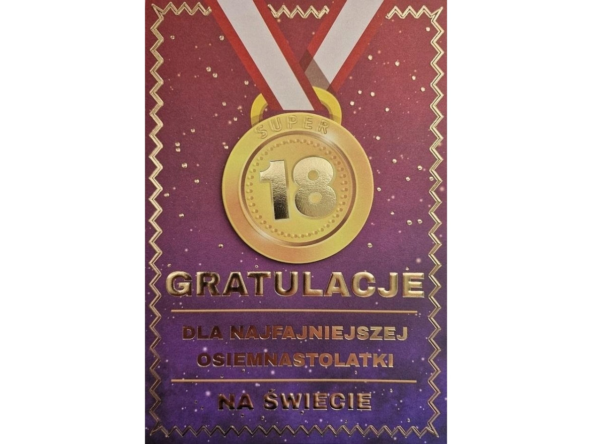 Yeku-kort fødselsdag 18 medalje damer