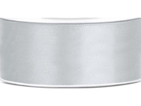 Silbernes Satinband 25Mm