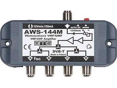 AMS indendørs antenneforstærker med strømforsyning AWS-144M
