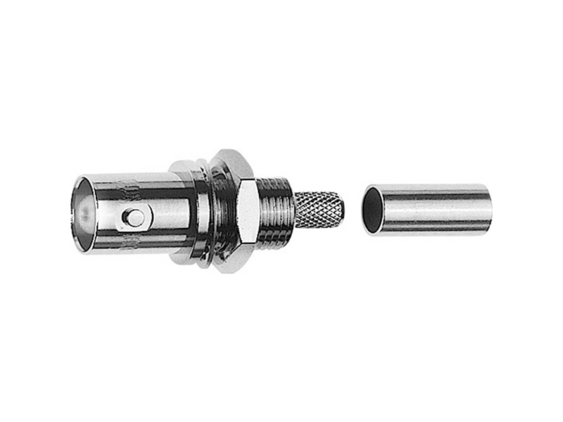 Telegärtner Bnc-Kabeleinbaubuchse Crimp G05 50 Ohm, Crimp/Crimp, A1305, Z01, G05 (Rg-223/U) - 1 Stück (J01001a0083)