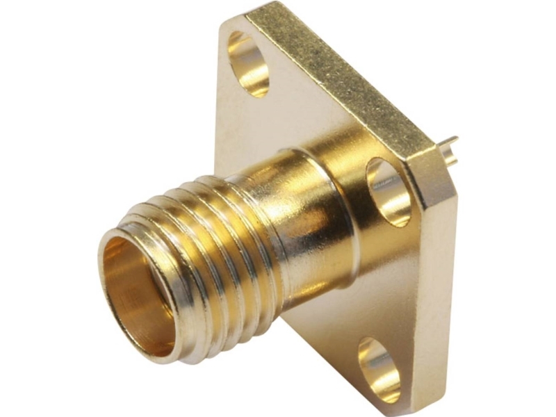 Telegärtner Sma-Einbaubuchse Mit Flansch Z29, Gold (Standard) - 5 Stück (J01151a0811)