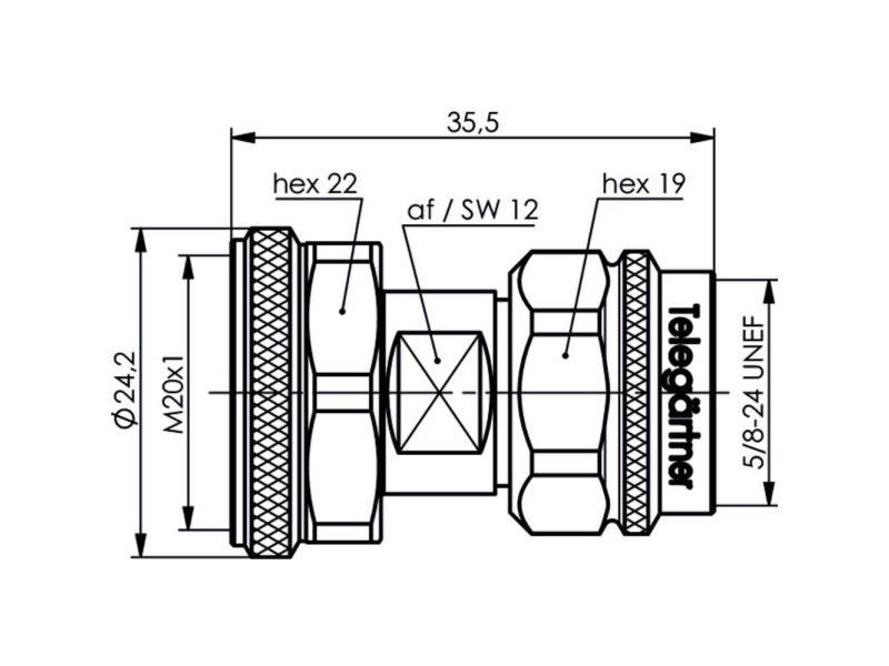 Telegärtner 100024211 100024211 N-sovitin N-liitin - 4.3-10 liitin 1 kpl